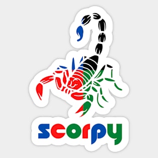 Scorpio - Scorpy full Colored Logo T-shirt for Birthday Gift Sticker